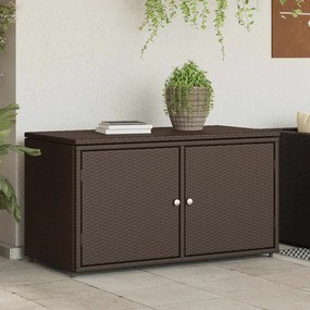vidaXL Ντουλάπι Αποθήκευσης Κήπου Καφέ 110x55x60,5 εκ. Συνθετικό Ρατάν