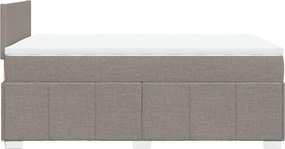vidaXL Κρεβάτι Boxspring με Στρώμα Taupe 120x200 εκ. Υφασμάτινο