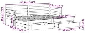 ΚΑΝΑΠΕΣ ΚΡΕΒΑΤΙ ΣΥΡΟΜΕΝΟΣ ΧΩΡΙΣ ΣΤΡΩΜΑ 90X190 ΕΚ. &amp; ΣΥΡΤΑΡΙΑ 3302175