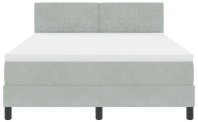 vidaXL Κρεβάτι με ελατήρια Ανοιχτό γκρι 140 x 200 cm Βελούδο