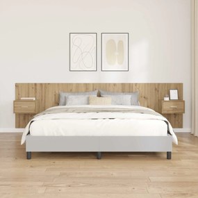 vidaXL Κεφαλή κρεβατιού με κομοδίνο 3 pcs Artisan Oak