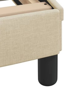 Πλαίσιο κρεβατιού με LED χωρίς στρώμα Κρέμα 180x200 cm Ύφασμα - Κρεμ