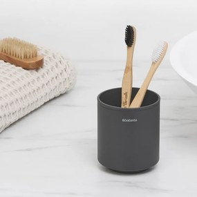 Brabantia MindSet υποδοχή οδοντόβουρτσας 1005684, Εύκολος καθαρισμός, Μεγάλο άνοιγμα, Ορυκτή επίστρωση, Σκούρο γκρι