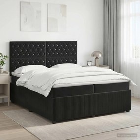 vidaXL Κρεβάτι box spring με στρώμα Μαύρο 200 x 200 cm Βελούδο