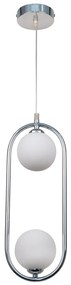 InLight Κρεμαστό φωτιστικό σε χρώμιο απόχρωση και λευκή οπαλίνα 2XG9 D:40cm (4023-CH)