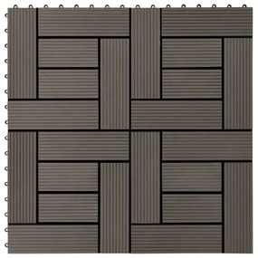 Πλακάκια Deck 22 τεμ. Σκούρο Καφέ 30 x 30 εκ. 2 μ² από WPC