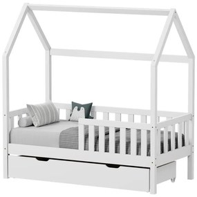 Κρεβάτι Παιδικό Bendina (Για Στρώμα 70x140cm) 370-000009 Με Συρτάρι 146x76x146,5cm White Μονό