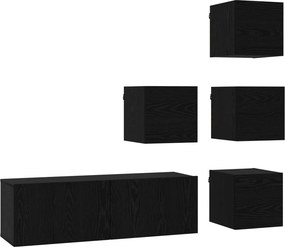vidaXL Σετ επίπλου τηλεόρασης 5 pcs 100 x 30 x 30 cm Μαύρη Δρυς