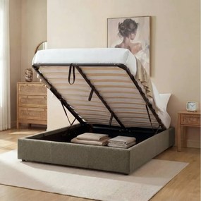 ΚΡΕΒΆΤΙΑ LUNA STORAGE BED 160 X 200 CM KHAKI GREEN ATMOSPHE