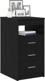 vidaXL Συρταριέρα Μαύρη Δρυς 40x50x76 εκ. από Τεχνητό Ξύλο