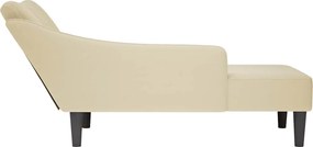 vidaXL Σαλόνι πολυθρόνας με δεξί μπράτσο Ύφασμα κρεμ