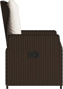 vidaXL Καρέκλες Κήπου Ανακλινόμενες 2 τεμ. Καφέ Συνθ. Ρατάν
