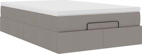 vidaXL Οθωμανικό κρεβάτι με στρώμα Taupe 120x200cm ύφασμα
