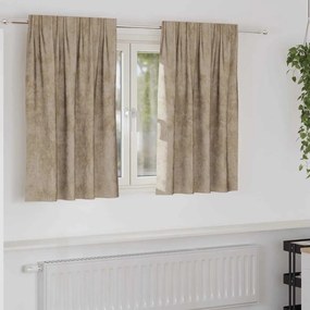 vidaXL Κουρτίνα με κουρτίνες 2 pcs Μπρονζέ 140 x 140 cm Βελούδο