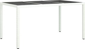vidaXL Τραπέζι Κήπου Λευκό 150 x 90 x 75 cm συνθετικό ρατάν