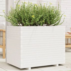 vidaXL Ζαρντινιέρα Κήπου Λευκή 90x60x72,5 εκ. από Μασίφ Ξύλο Πεύκου