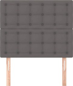 VidaXL Κεφαλάρι Γκρι 90x5x118/128 εκ. από Συνθετικό Δέρμα