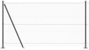vidaXL Εξαγωνικός Φράκτης Γκρι 1.4x50 μ Χάλυβας