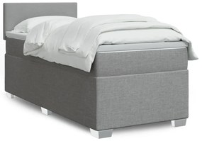 vidaXL Κρεβάτι Boxspring με Στρώμα Ανοιχτό Γκρι 80x200 εκ. Υφασμάτινο