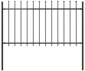 vidaXL Κάγκελα Περίφραξης με Λόγχες Μαύρα 1,7 x 1 μ. από Χάλυβα