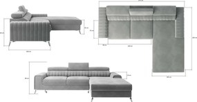 Γωνιακός καναπές Gregory-Gkri Anoixto-Δεξιά