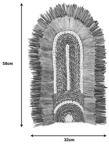 Διακοσμητικό τοίχου Earsy Inart ψάθα σε φυσικό χρώμα 58x32x8εκ