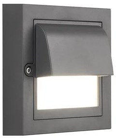 Απλίκα Φωτιστικό Τοίχου LED 6W 3CCT IP65 13,5x13,5cm Senario Pro Eurolamp-145-52127-Ανθρακί 145-52127