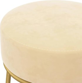 vidaXL Στρογγυλό Σκαμπό Hocker Χρώμα Βερικοκί Βελούδινο
