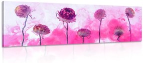 Εικόνα λουλούδια σε ροζ ατμό - 150x50