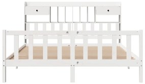 vidaXL Κρεβάτι Βιβλιοθήκη Χωρίς Στρώμα 180x200 εκ Μασίφ Ξύλο Πεύκου