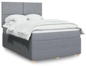 ΚΡΕΒΑΤΙ BOXSPRING ΜΕ ΣΤΡΩΜΑ ΑΝΟΙΧΤΟ ΓΚΡΙ 140X200 ΕΚ. ΥΦΑΣΜΑΤΙΝΟ 3292072