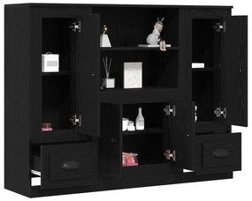 vidaXL Υψηλός Κάδρος Μαύρης Δρυός 132x35,5x103,5 εκ Επεξεργασμένου Ξύλου