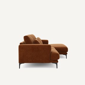 Γωνιακός καναπές XL δεξιός, από βελούδινο chenille, MARSILE