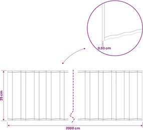 vidaxl Περίγραμμα γκαζόν 20 μ x 25 εκ Γαλβανισμένος Χάλυβας Ασημί