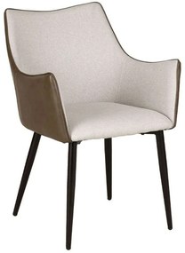 Πολυθρόνα Malone 03-1047 46x61x86,5cm Beige-Olive Metal, Fabric, Technoderma