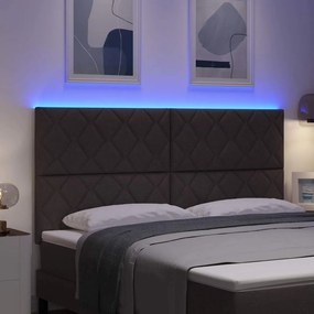 vidaXL LED κεφαλάρι Καφέ 180 cm ύφασμα
