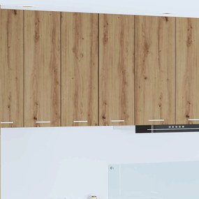 vidaXL Κρεμαστό ντουλάπι με αποθήκευση Riga Χειροποίητη Δρυς και Λευκό