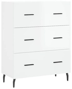 vidaXL Ντουλάπι Γυαλιστερό Λευκό 69,5x34x90 εκ. Επεξεργασμένο Ξύλο
