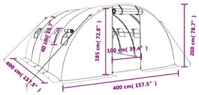 ΘΕΡΜΟΚΗΠΙΟ ΠΡΑΣΙΝΟ 16 Μ² 4 X 4 X 2 Μ. ΜΕ ΑΤΣΑΛΙΝΟ ΠΛΑΙΣΙΟ 3188061