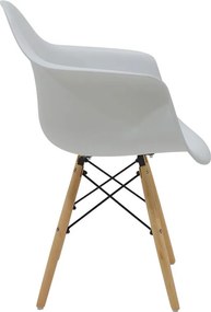 Καρέκλα - Πολυθρόνα Julita PP λευκό-φυσικό πόδι 62x60x78.5 εκ.