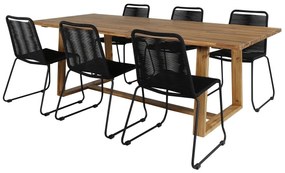Σετ Τραπέζι και καρέκλες Dallas 2220, Ξύλο, Σχοινί, Ξύλο: Ακακία | Epipla1.gr