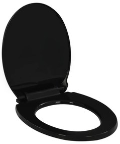 VidaXL Κάλυμμα Λεκάνης με Soft Close & Quick Release Μαύρο