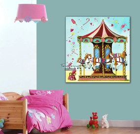 Παιδικός πίνακας σε καμβά με καρουζέλ KNV0272 80cm x 80cm