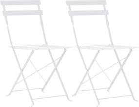 vidaXL Σετ Επίπλων Bistro 3 Τεμαχίων Λευκό Ατσάλινο