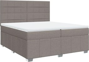 vidaXL Κρεβάτι Boxspring με Στρώμα Taupe 200x200 εκ. Υφασμάτινο