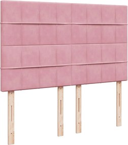 vidaXL Κρεβάτι Boxspring με Στρώμα Ροζ 160x200 εκ. Βελούδινο