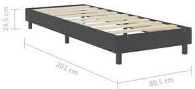 Πλαίσιο Κρεβατιού Boxspring Γκρι 80 x 200 εκ. Υφασμάτινο - Γκρι