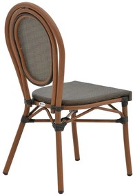 Καρέκλα Nacia καρυδί αλουμίνιο-γκρι textilene 45x59x85εκ