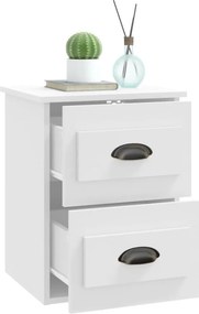 vidaXL Κομοδίνα Επιτοίχια 2 τεμ. Λευκά 41,5x36x53 εκ.