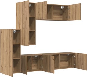 vidaXL Μονάδα Τοίχου Τηλεόρασης 5 pcs Artisan Oak Επεξεργασμένο ξύλο